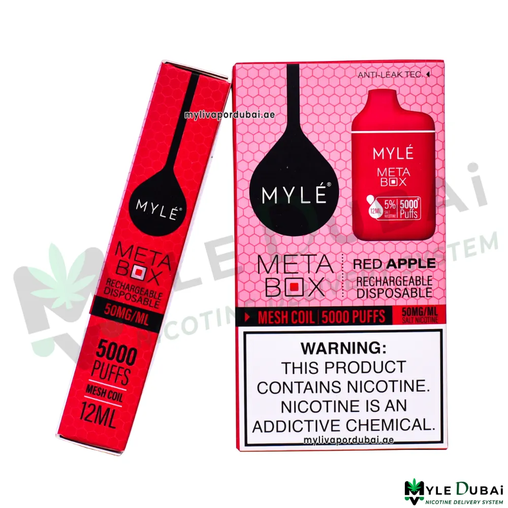 Myle Meta Box Red Apple Disposable Device